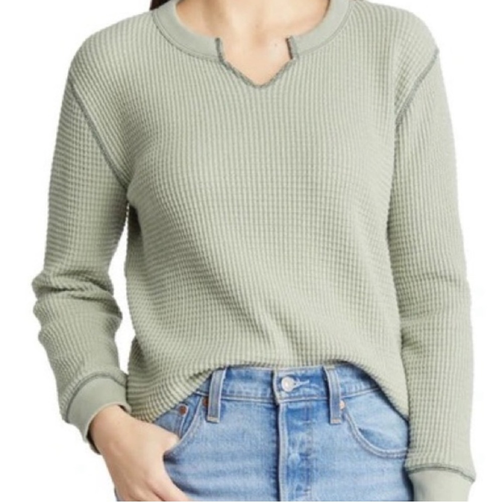 Madewell READ DESCRIPTION Waffle Split-Neck Crop Tee NO LONGER HAS TAGS
